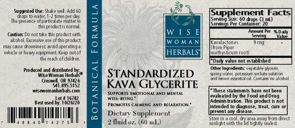 Standardized Kava Glycerite