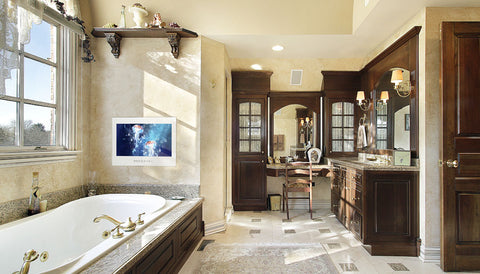 bathroom mirror tv