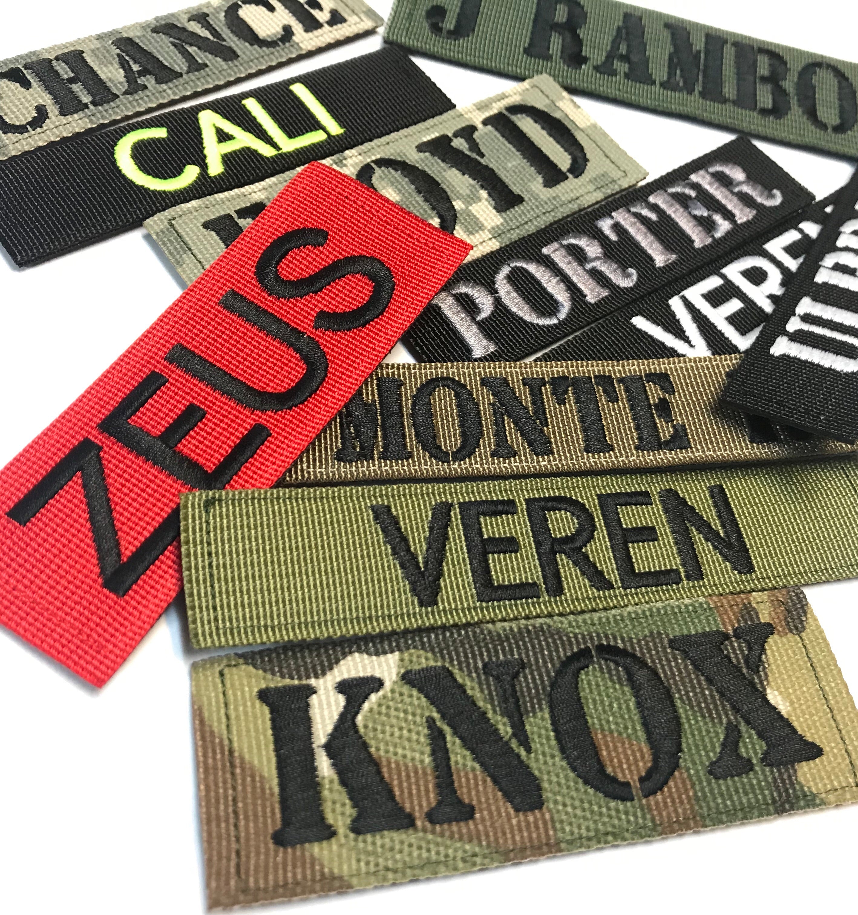 Huge 2 x 7 inch Custom NameTape OCP ACU USMC NAVY Marine Black Uniform Camo Hook Fastener & Iron Tactical Name Patch (Upto 2 lines)