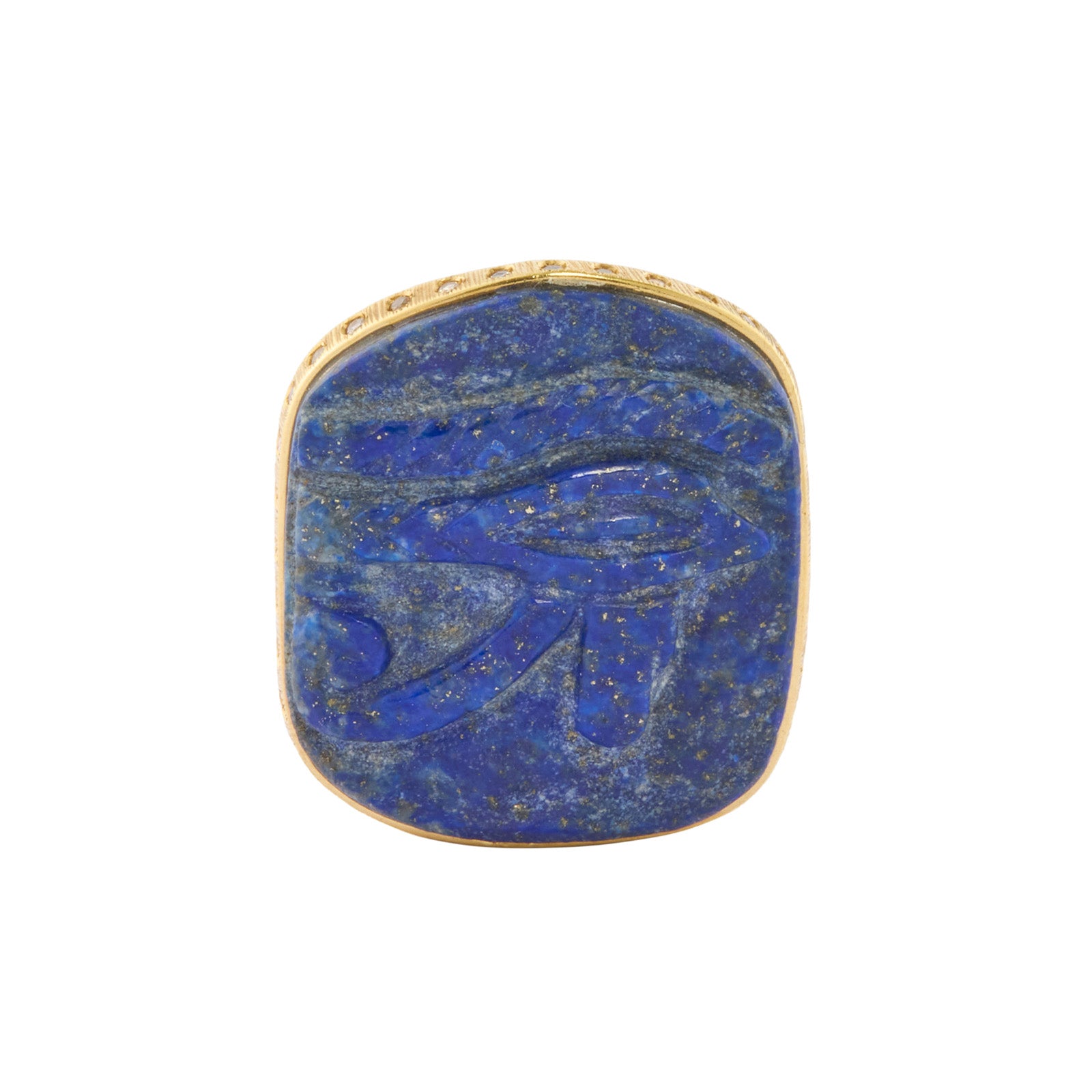 Lapis Lazuli Carved Egypt Ring