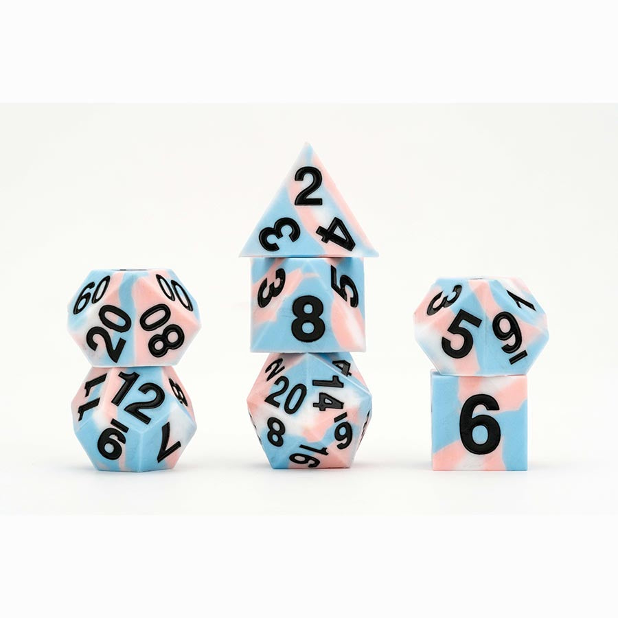 16mm 7ct Silicone Sharp Dice Set - Transgender