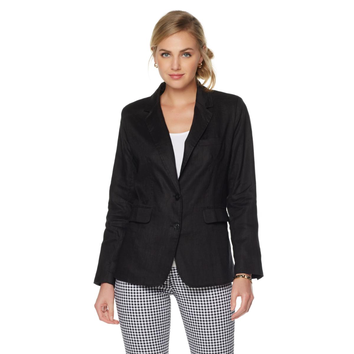 DG2 by Diane Gilman Linen Boyfriend Blazer