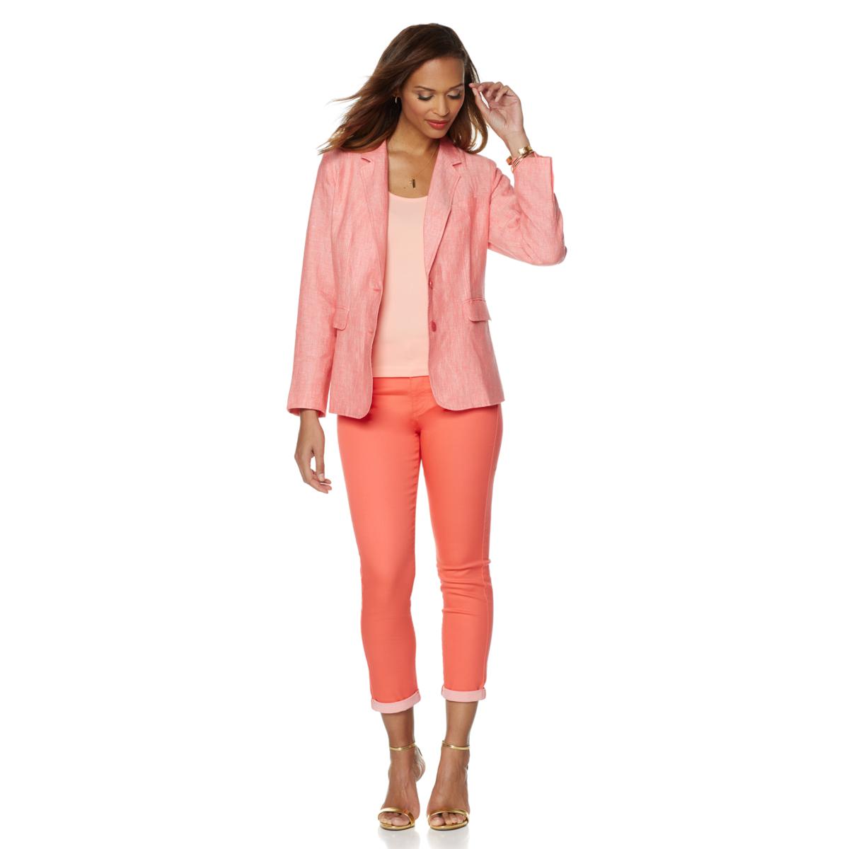 DG2 by Diane Gilman Linen Boyfriend Blazer