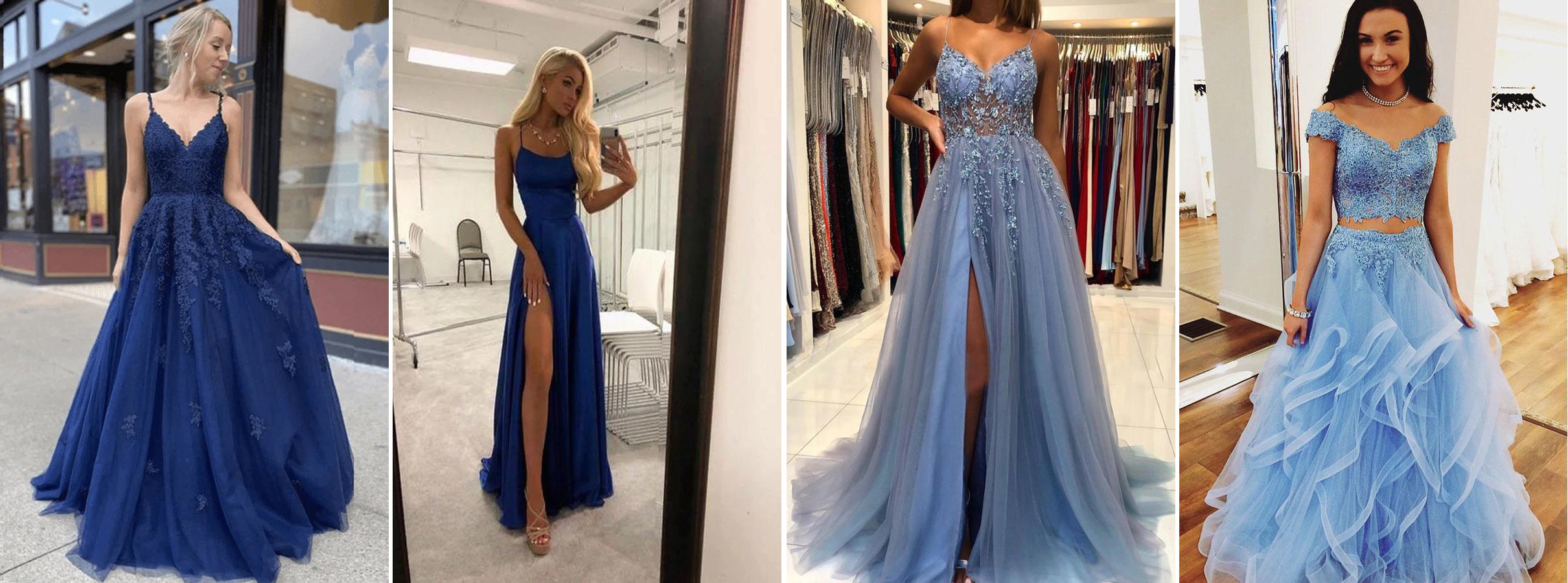 Blaue Ballkleider