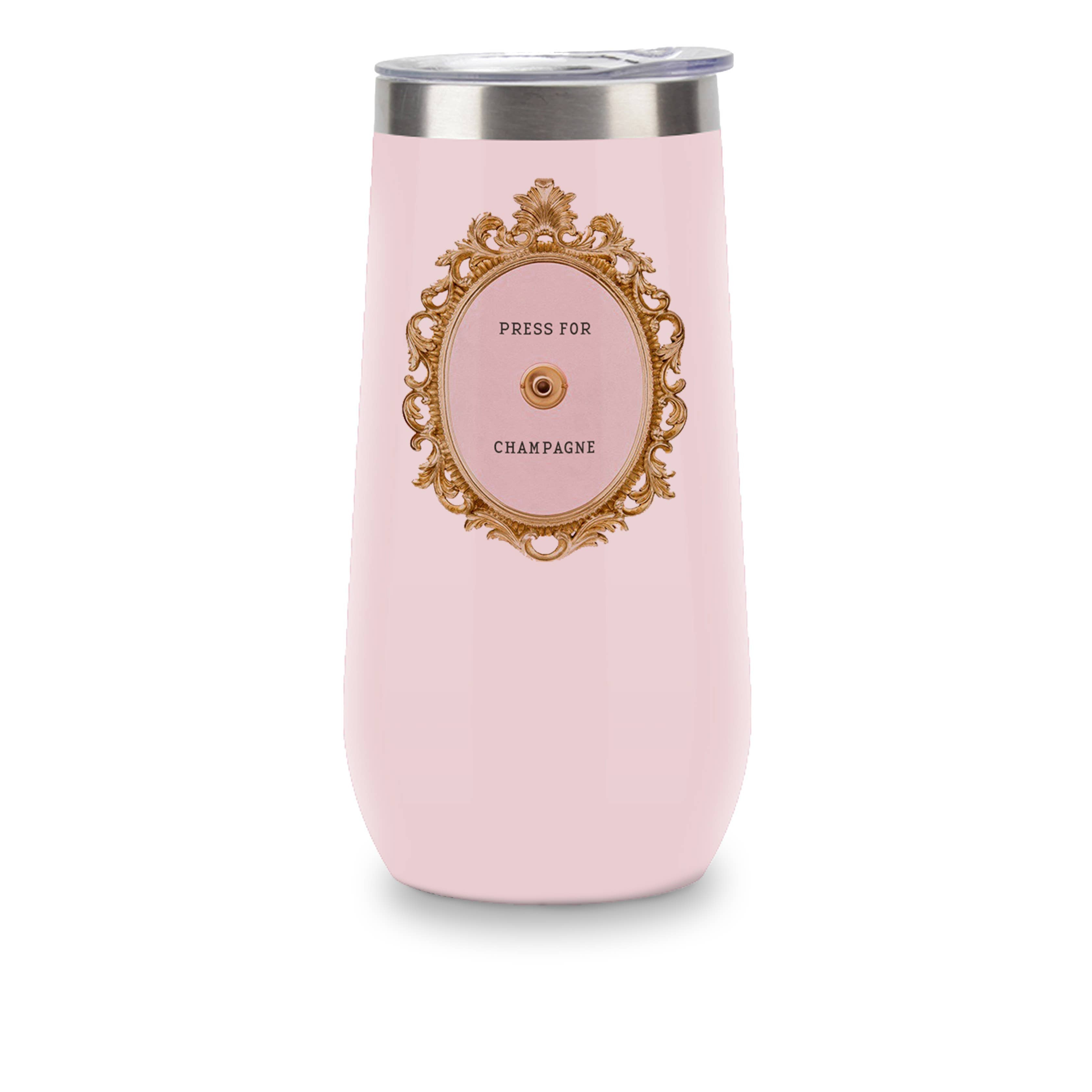 Champagne Insulated Tumbler - Press For Champagne (Scroll)