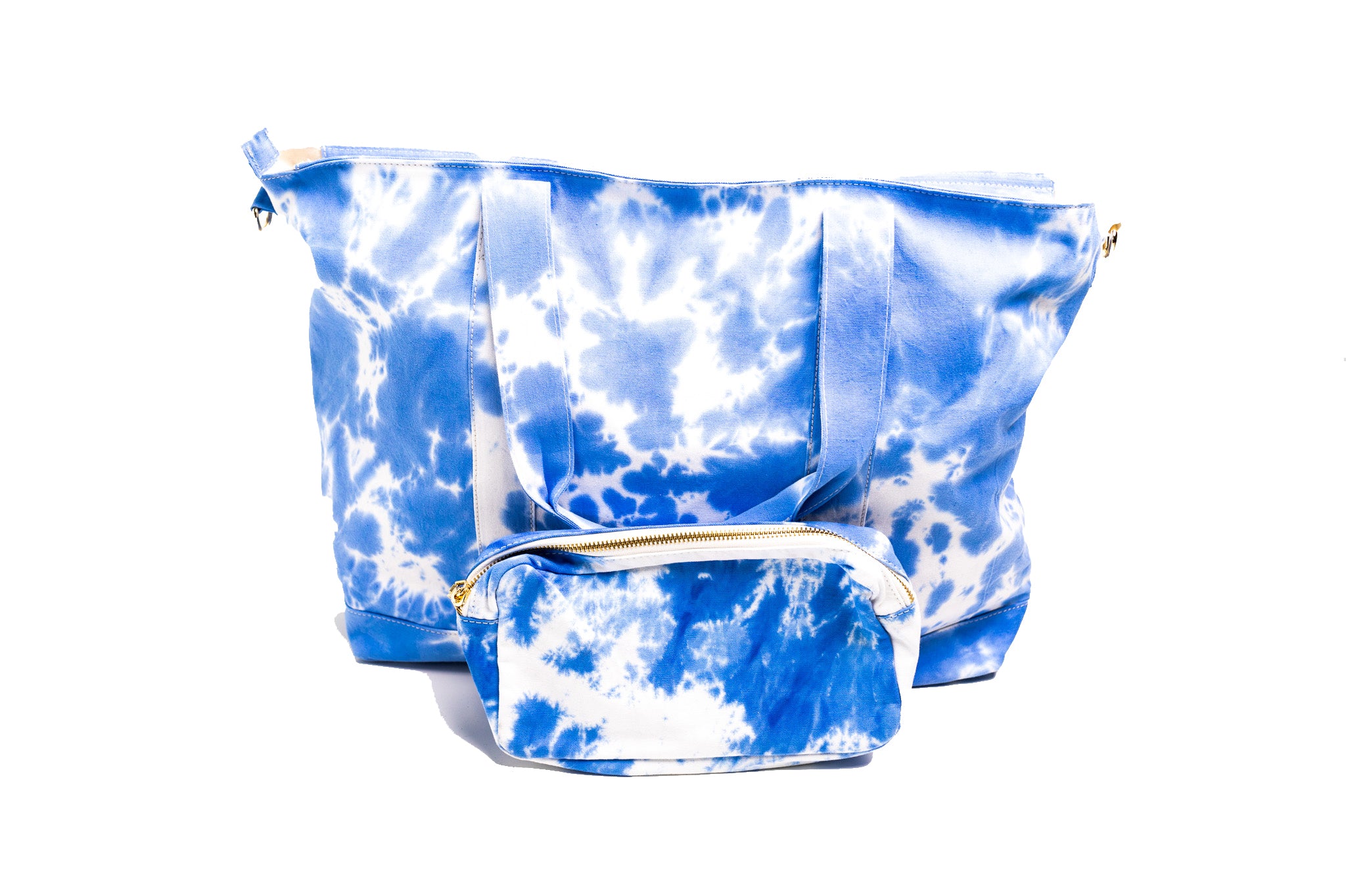 Blue Tie Dye Canvas Tote