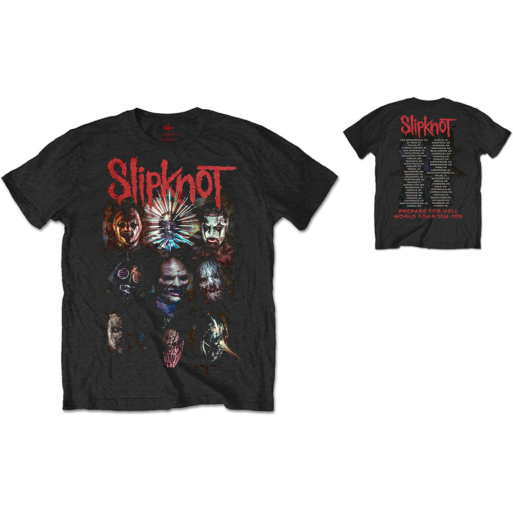 Slipknot Unisex Tee Prepare for Hell 2014 2015 Tour (Back Print)