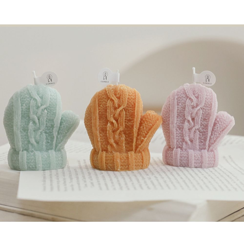 Winter Gloves Candle Decoration Set 4 Pieces