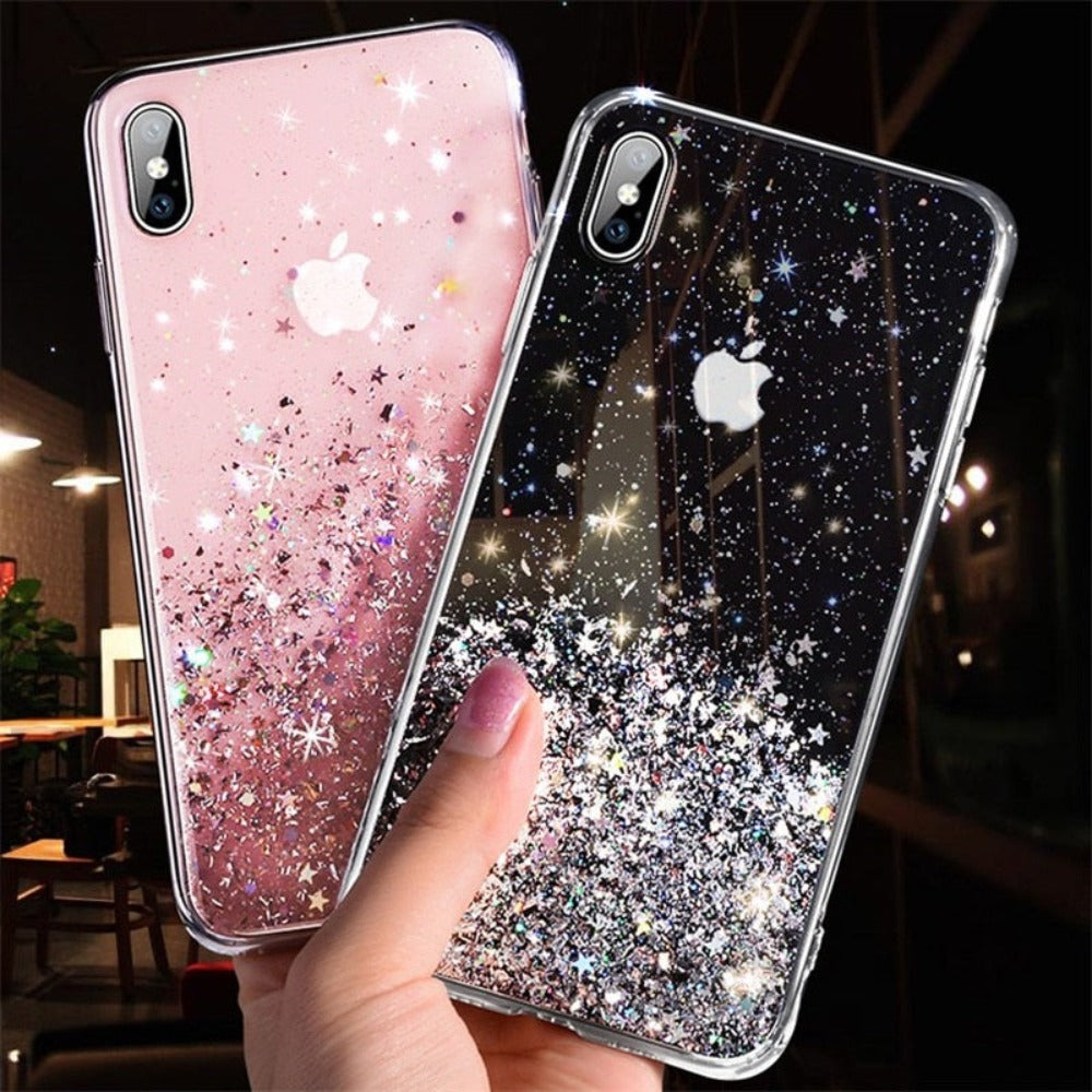 Clear Glitter & Sequins Case for iPhone