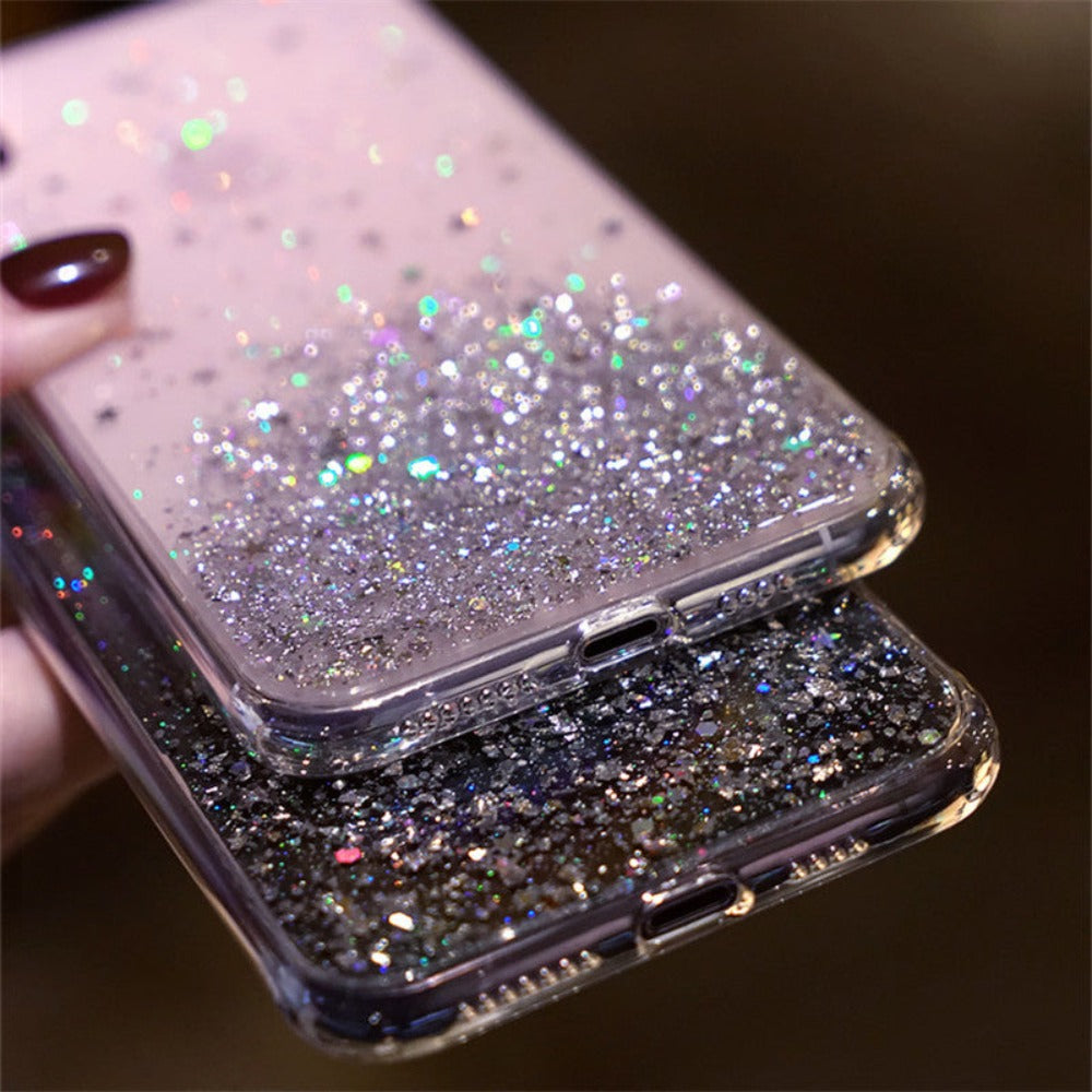 Clear Glitter & Sequins Case for iPhone