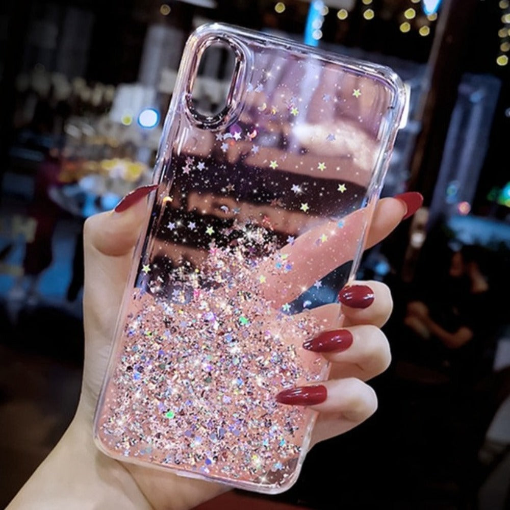 Clear Glitter & Sequins Case for iPhone