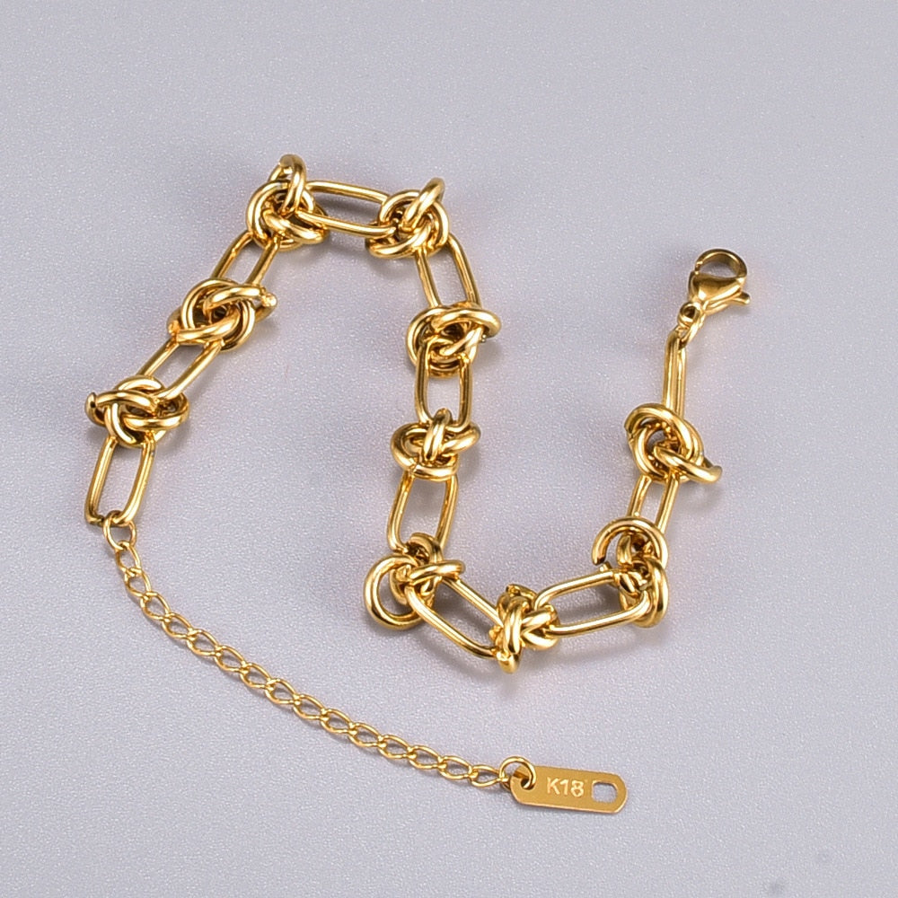 Plated Knot Chain Bracelet