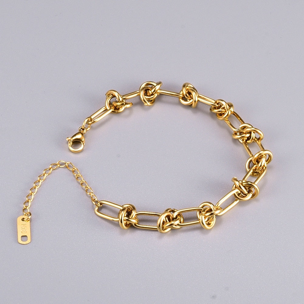 Plated Knot Chain Bracelet