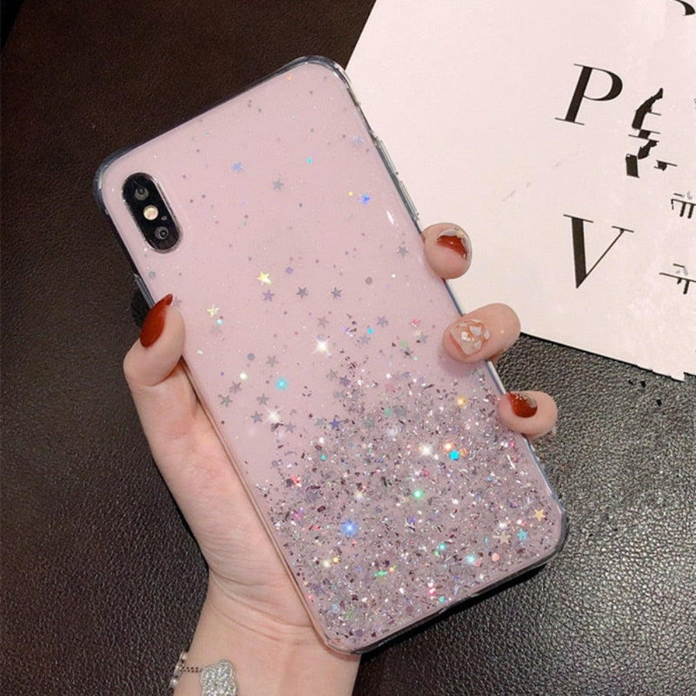 Clear Glitter & Sequins Case for iPhone