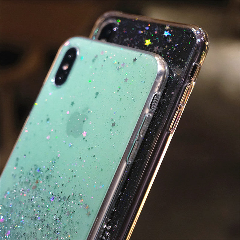 Clear Glitter & Sequins Case for iPhone