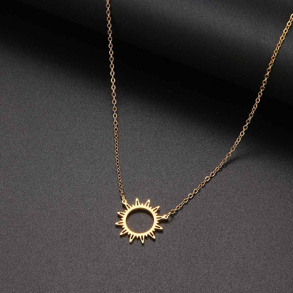 Open Sun Pendant Necklace