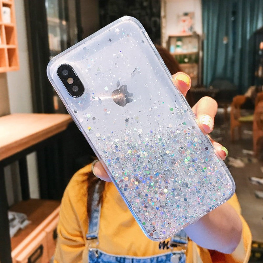 Clear Glitter & Sequins Case for iPhone