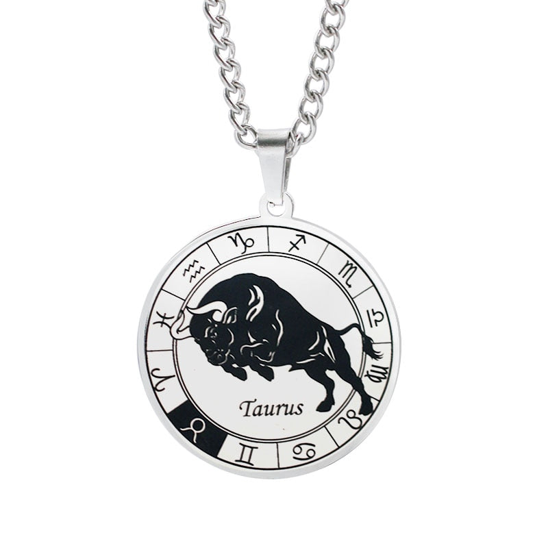 Unisex Horocope Round Pendant Necklace