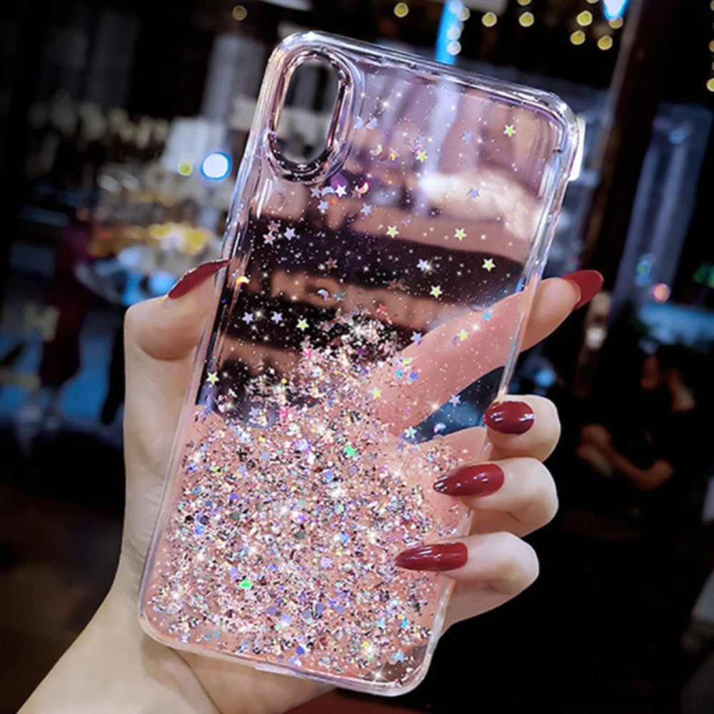 Clear Glitter & Sequins Case for iPhone