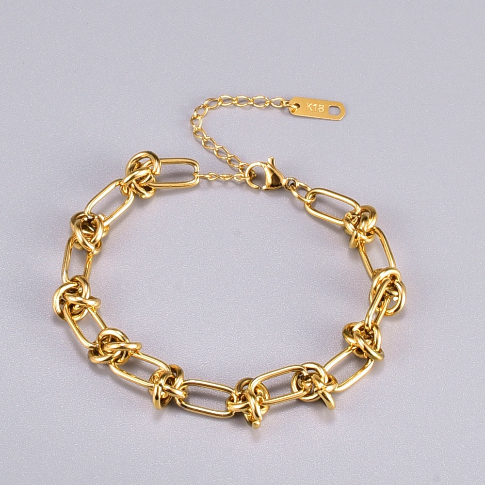 Plated Knot Chain Bracelet