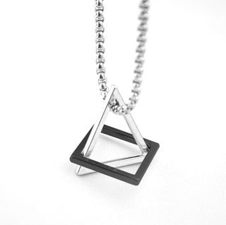 Geometry Triangle And Square Necklace