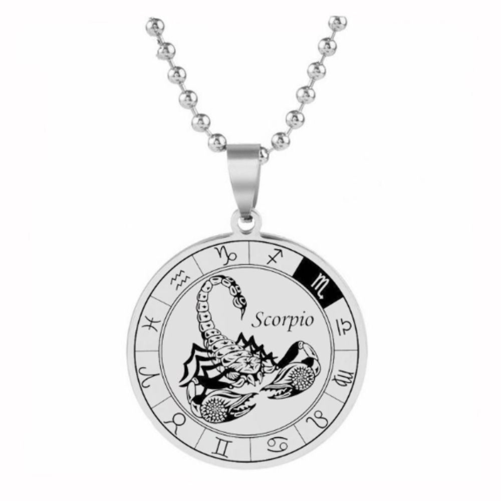 Unisex Horocope Round Pendant Necklace