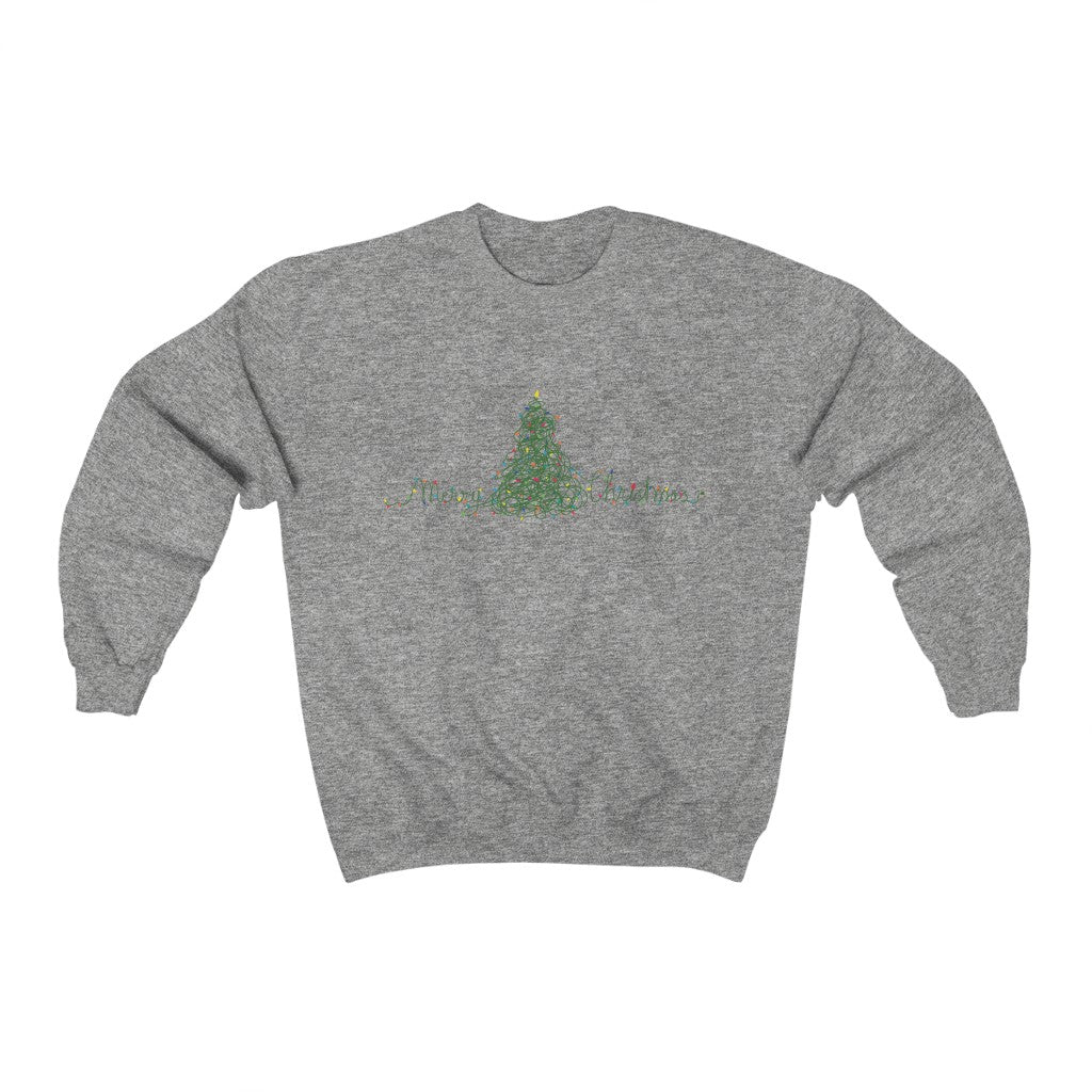 Mens Christmas Lights Tree Sweatshirt