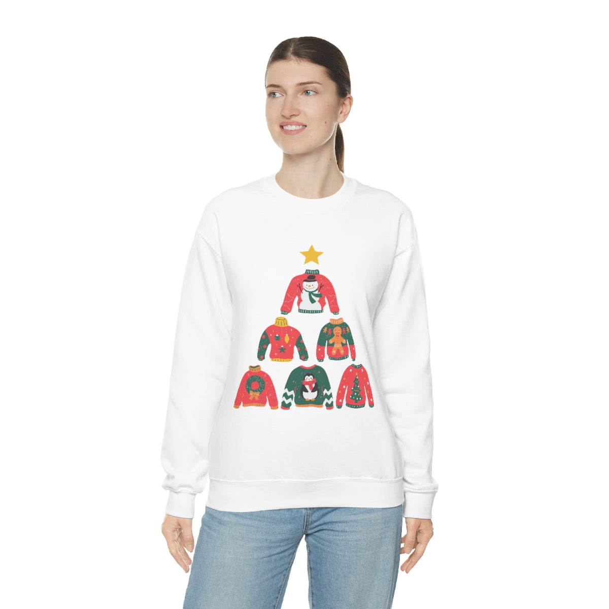 Womens Christmas Tree Theme Sweatshirt