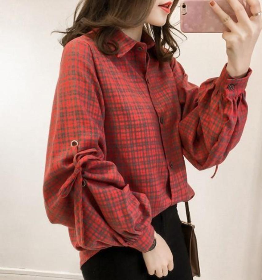 Womens Button Front Bell Sleeves Shirt