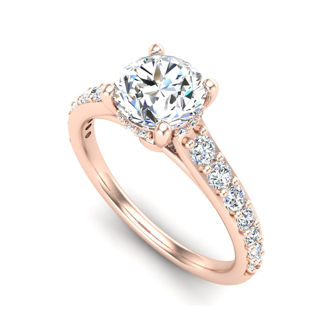 Side-Stone,14KT Rose Gold