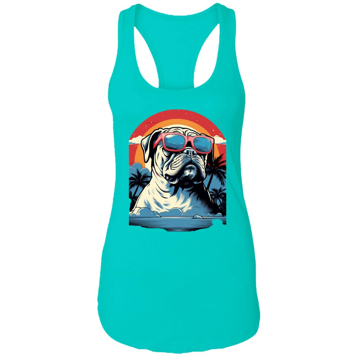 Summertime Bulldog Ladies Ideal Racerback Tank