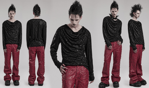 Men's Gothic Ruched Printed Shirt