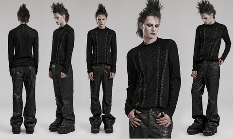 Men's Gothic Knitted Crew Neck Shirt