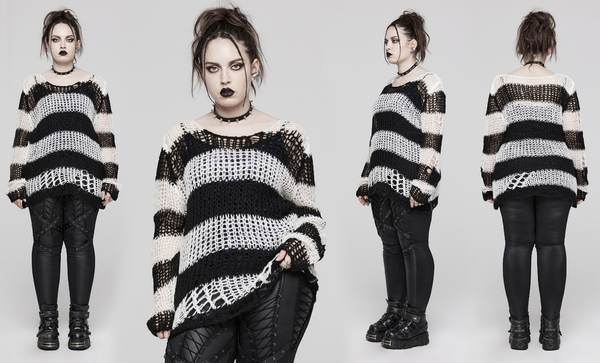최신 펑크 레이브 플러스 사이즈 여성용 셔츠 및 스웨터 6종