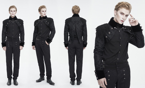남성용 고딕 태슬 제비꼬리 재킷