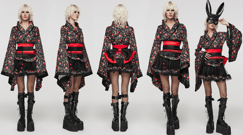 Women's Lolita Watermelon Printed Kimono with Skirt