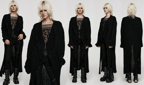 Women's Punk Irregular Lapel Collar Wool Coat