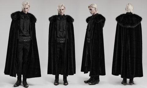 Herren-Umhang im Gothic-Stil mit abnehmbarem Kragen