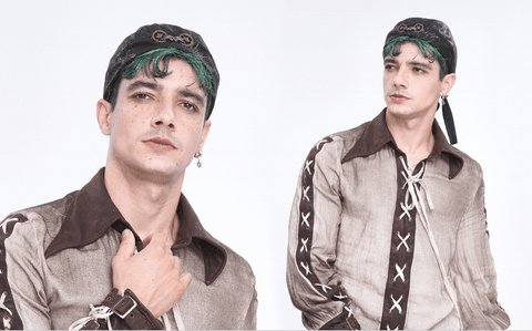 Men's Punk Gear Lace-up Beanie