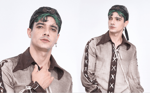 Men's Punk Gear Lace-up Beanie