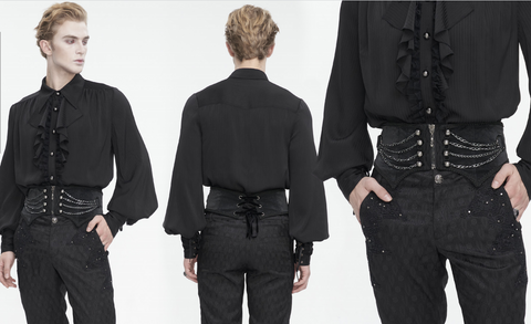 Men's Gothic Irregular Multi-chain Zipper Girdle