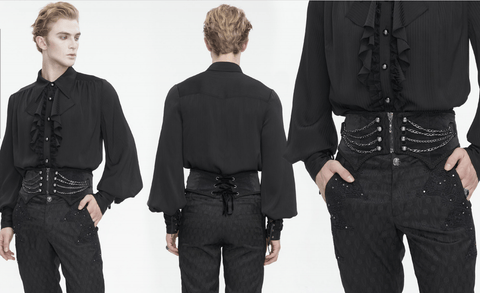 Men's Gothic Irregular Multi-chain Zipper Girdle