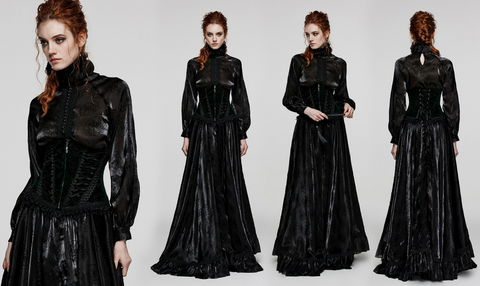Women's Gothic Lace-up Lace Hem Underbust Corset