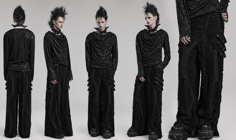 Men's Gothic Ripped Loose Trousers