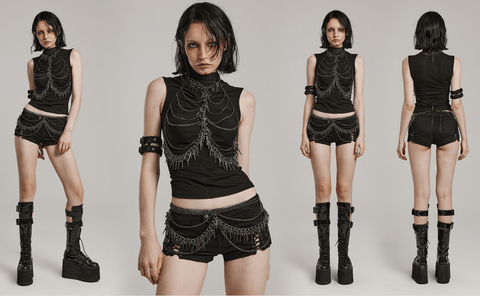 Women's Punk Stud Buckle Body Harness