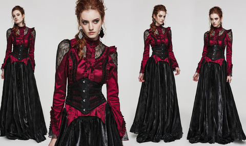 Women's Gothic Lace-up Mesh Splice Underbust Corset