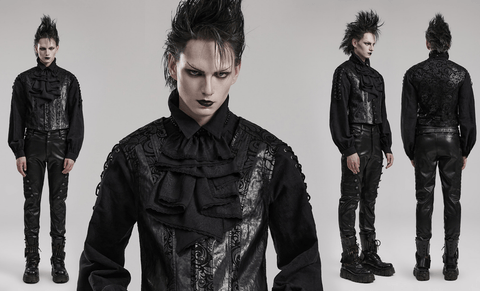 Unregelmäßige mehrschichtige Plissee-Krawatte für Herren im Gothic-Stil