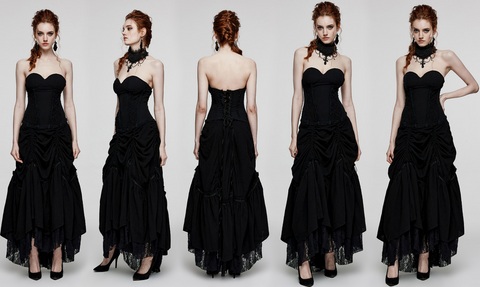 Women's Gothic Off Shoulder Drawstring Dress