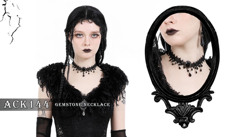 Women's Gothic Beaded Lace Choker