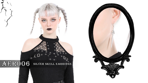 Women's Gothic Skull Studded Earrings